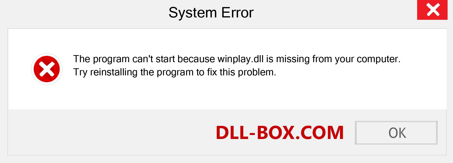  winplay.dll file is missing?. Download for Windows 7, 8, 10 - Fix  winplay dll Missing Error on Windows, photos, images